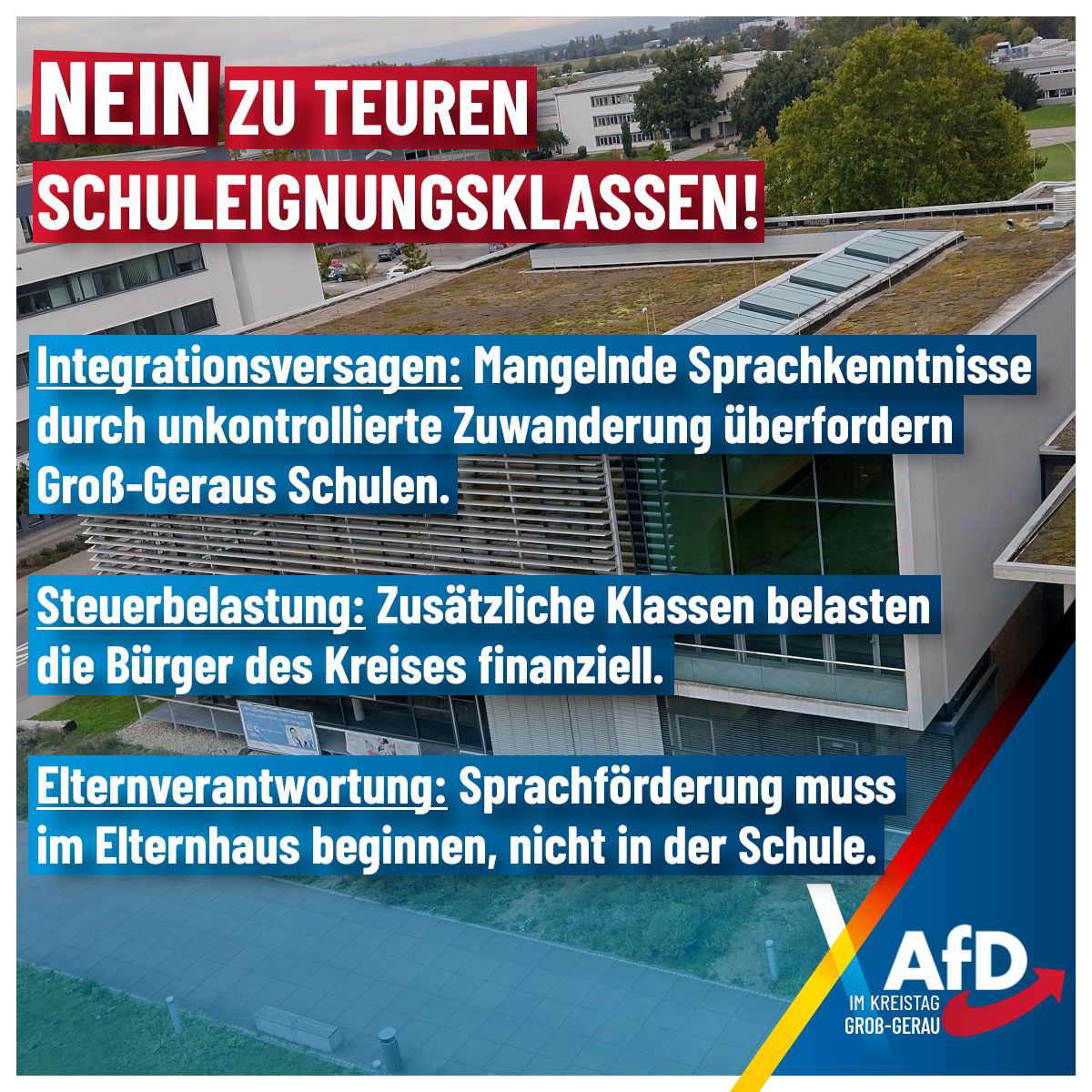 Schuleingangsklassen -Klare Ablehnung